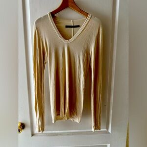 Beautiful cream y-neck top from Enza Costa
